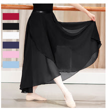 Load image into Gallery viewer, Adults Long Chiffon Ballet Skirts Women Lyrical Soft Ballet Dress Black Burgundy Navy Pink White Ballet Dance Costumes