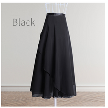 Load image into Gallery viewer, Adults Long Chiffon Ballet Skirts Women Lyrical Soft Ballet Dress Black Burgundy Navy Pink White Ballet Dance Costumes