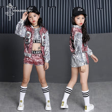 Load image into Gallery viewer, Jazz Dance Costumes for Girls Shining Street Dance Clothing for Girl Modern Dance Costumes Children Hip Hop Dance Costumes
