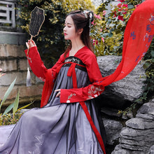 Load image into Gallery viewer, Hanfu Chinese Style Ancient Costume Traditional Folk Dance Stage Performance Clothing Retro Singers Princess Fairy Dress
