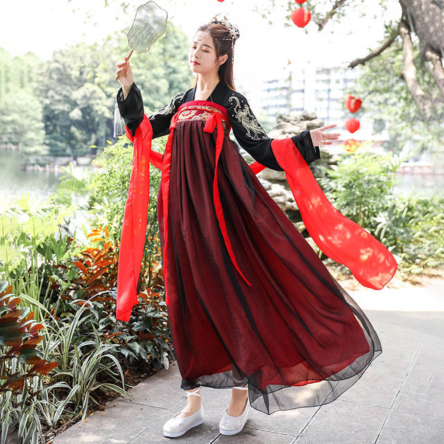 Hanfu Chinese Style Ancient Costume Traditional Folk Dance Stage Performance Clothing Retro Singers Princess Fairy Dress