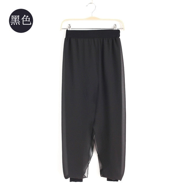 Modern Dance Practice Pants Dance Pants Female Adult Chiffon Slimming Yoga Pants Latin Dance Pants Square Dance Costume