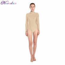 Load image into Gallery viewer, Women Long Sleeve High Neck Ballet Leotard Turtleneck Shiny Metallic Dance Bodysuit Gymnastic Leotard Unitard Adult Dancewear
